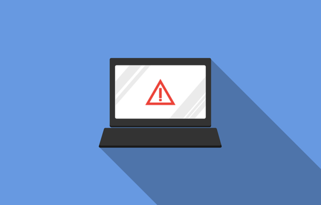 cyber security warning on computer